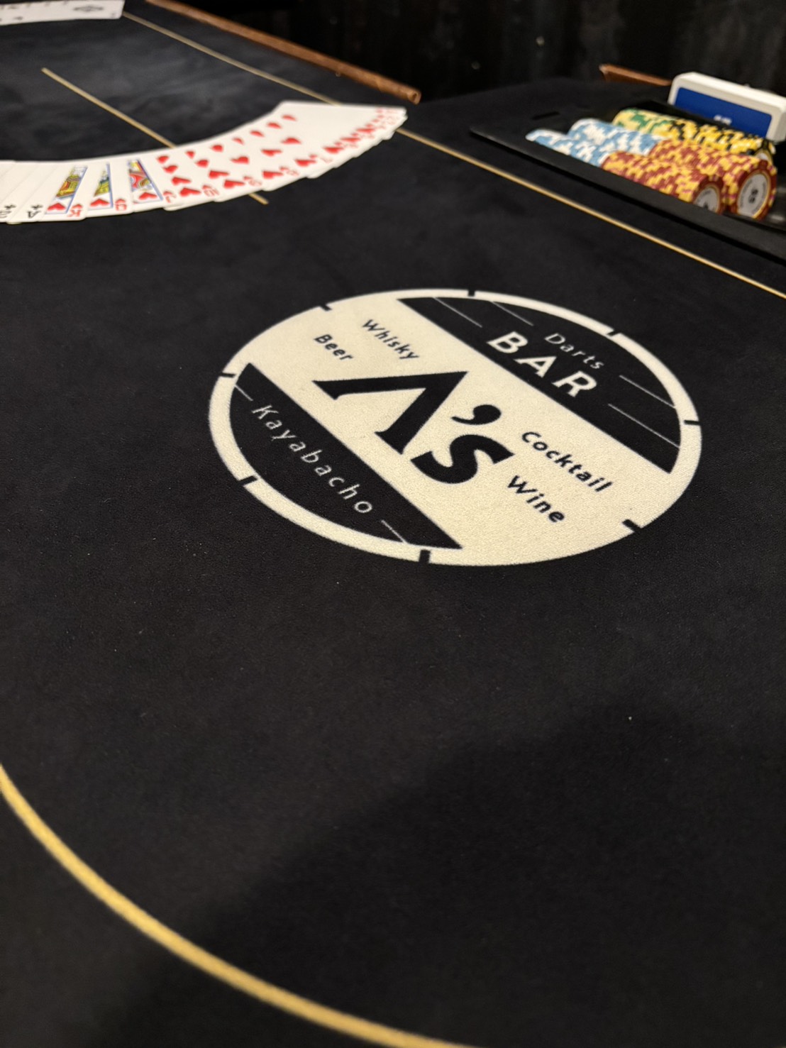 ポーカーテーブル 表面とアームレスト